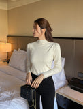 Holly half turtleneck shirring knit