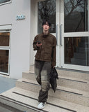 Roku Pintuck Cargo Denim Pants