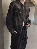 Motorick cut-out patch biker denim jacket
