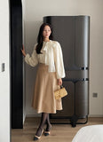 Elle Sequins Silk Satin Tie Blouse