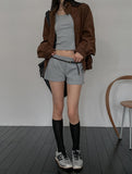 Rio High Neck Button Suede Jacket