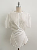 Illien Round Cross Wrap Blouse