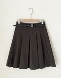 Cello Brushed Pleated Skirt Pants (Belt set)