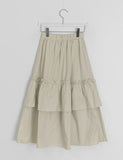 Harimi Shirring Tiered Banding Long Skirt