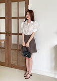 Tibet Stripe Puff Shirt Blouse
