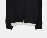 Meko Color Matching Layered Double Long Sleeve Knit Cardigan