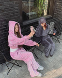 Wrinkle Velour Wide Training Pants