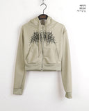Teener Printed Two-Way Cropped Hood Zip-Up