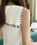 Jenny Color Matching Sailor Collar Knit Mini One Piece