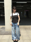 Kaon Two Belt Leather Big Shoulder Bag