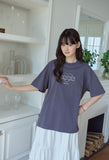 Cat's Heart Chain Embroidery Short Sleeve Tee
