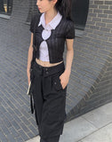 Sera Heart Chain Crop Cardigan