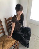 Burun Strap Frill Short Sleeve Blouse