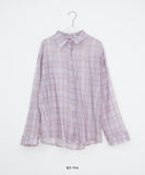 Rimu Summer Loose-Fit See-Through Check Shirt