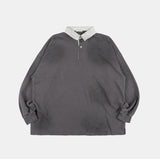 Damage over dirty washed collar t-shirt