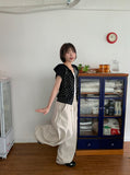 [unisex] Kelter Linen Pintuck Banding Wide Pants