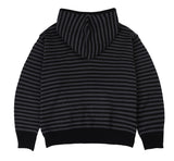 OF_SYMBOL Embroidered Knit Stripe Hood Zip-Up