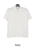 Med Low Cut Half Zip-Up Short Sleeve T-shirt