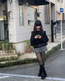 Mike Wool Pleated Mini Skirt Pants