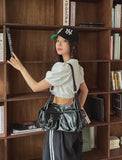 MUSE Lace Puff Crop Short Sleeve