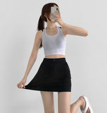 Tight Banding H-line Cotton Skirt Pants