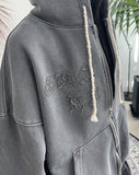 Hamel Pigment Embroidery Hooded Zip-up