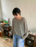 [BAONHAUS] Arondeu Linen Round Long Sleeve Tee