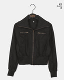 pelo zipper pocket slim cotton zip-up