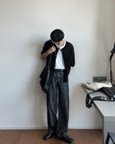 Linen denim wide