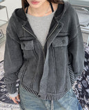 Toen Stone Knit Hood Zip-Up