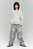 SIDE BUTTON BOUCLE KNIT
