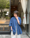 [unisex] Billud Denim Over Short Sleeve Shirt