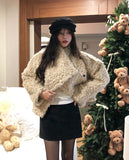 Hazel Fluffy Unbalanced Crop Mustang