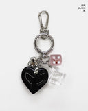 Lovely Hip Heart Dice Pants Bag Key Ring