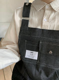 Konuki Pocket Denim Suspenders Long One Piece