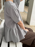 Hub Diagonal Frill Short Sleeve Blouse
