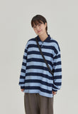 [BAONHAUS] Pinda Stripe Rugby Collar Long Sleeve Tee