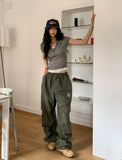Star Patch Parachute Nylon Pants