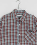 [unisex] Caraniel Check Roll-up Short Sleeve Shirt
