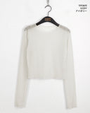 His dot see-through layered inner long sleeve T-shirt