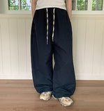 [unisex] Carrit Banding Wide Cotton Pants