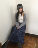 Solpa Check Flare Tiered Long Skirt