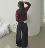 Wool Pendant High-Quality Color Matching Layered Cardigan