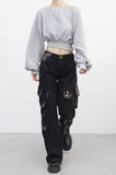 Glitch washing denim pants