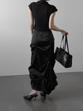 Glopin Drape Satin Skirt