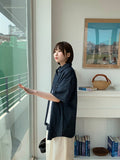 [BAONHAUS] Kinkan Snap Button Pocket Denim Over Short Sleeve Shirt