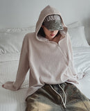 Resin diagonal zipper hoodie
