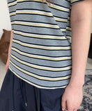 Roan Striped Henley Neck Short Sleeve Tee
