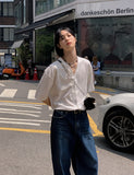 Solid V-neck half cardigan