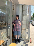 [unisex] Kidou Check Short Sleeve Over Shirt